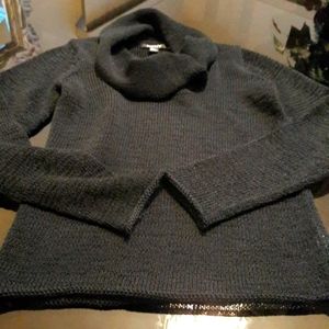 DKNY M pure cotton black sweater ladies Lng slv mid hip